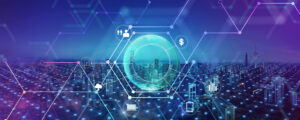 Big data and wireless connection technology concept.